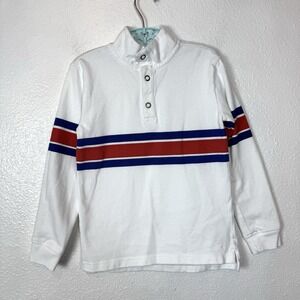 Janie And Jack Stripe Jersey Mock Neck Sweatshirt Boys Size 6 Shirt Rugby Cotton